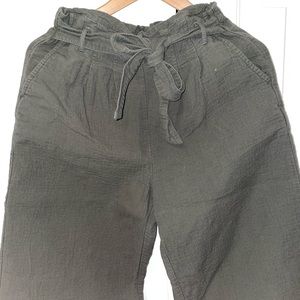 Olive wide-leg trousers